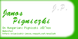 janos pigniczki business card